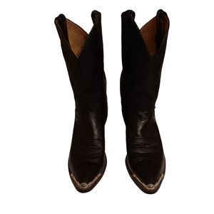 Justin Black Ladies Leather Western Cowgirl Boots